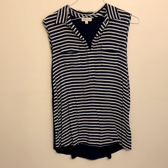 Blue striped sleeveless top - Picture 1 of 12